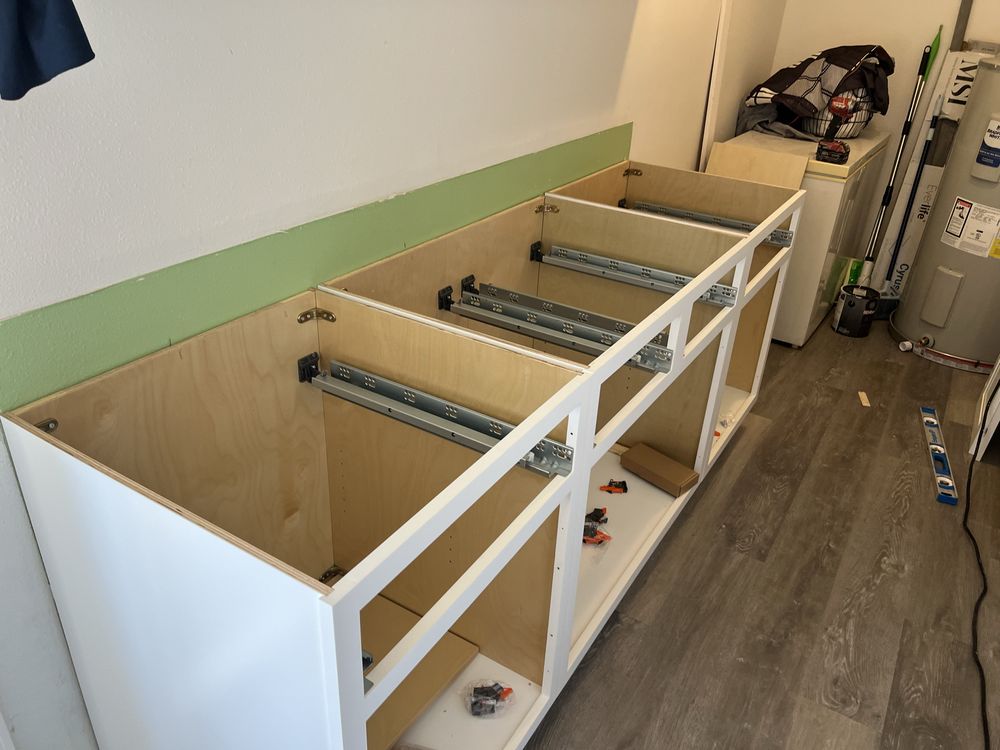 Cabinetry framing in progress